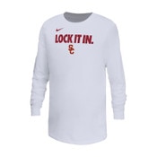 USC Trojans Youth Nike White Lock It In Bench Legend Long Sleeve T-Shirt